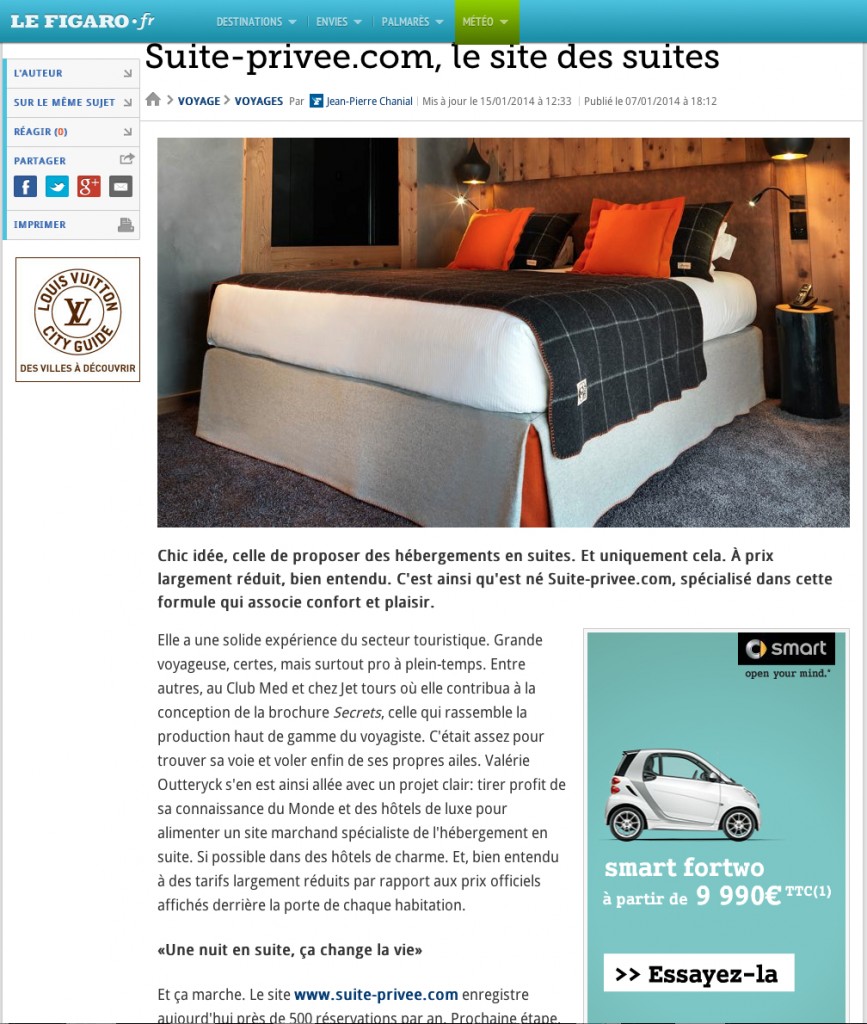 Article Suite-Privee.com Le Figaro du 07 janvier 2014