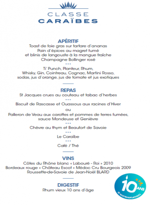 air-caraïbes-anniversaire-10ans- menu-vol